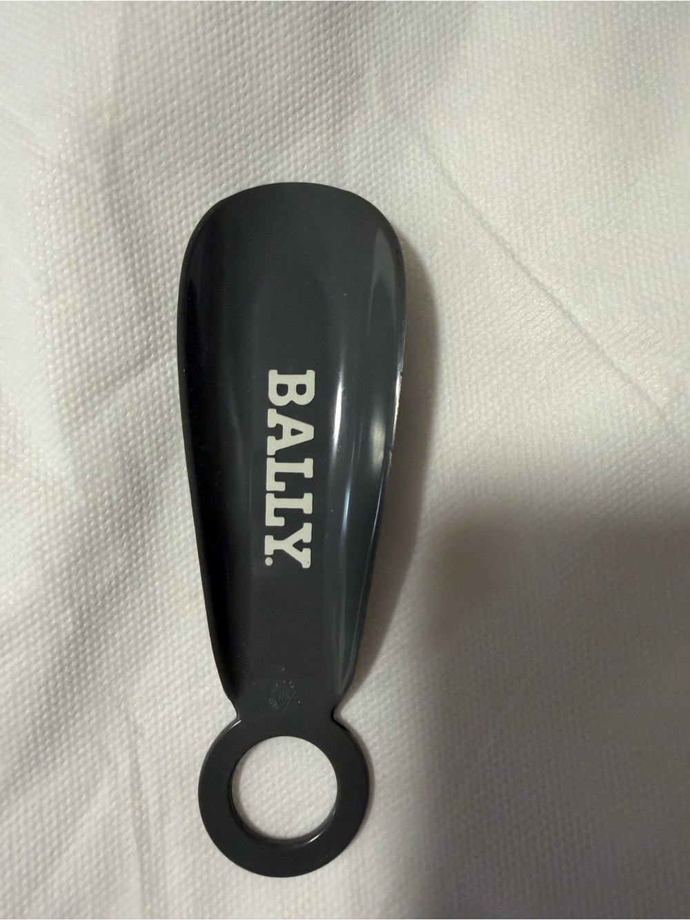 Bally Black Plastic Shoe Horn with Ring Handle